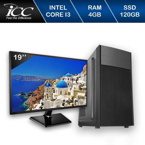 Computador Desktop ICC IV2346SM19 Intel Core I3 3.20 ghz 4gb HD 120GB SSD HDMI FULL HD Monitor LED 19,5" Menor preço em Computador Desktop ICC IV2346SM19 Intel Core I3 3.20 ghz 4gb HD 120GB SSD HDMI FULL HD Monitor LED 19,5"