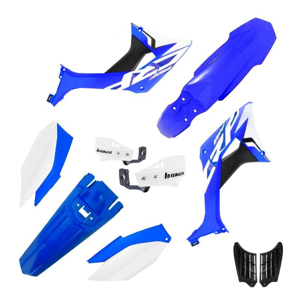 Kit Plástico Biker Evo Crf 250f Com Adesivos + Protetor De Mão Biker