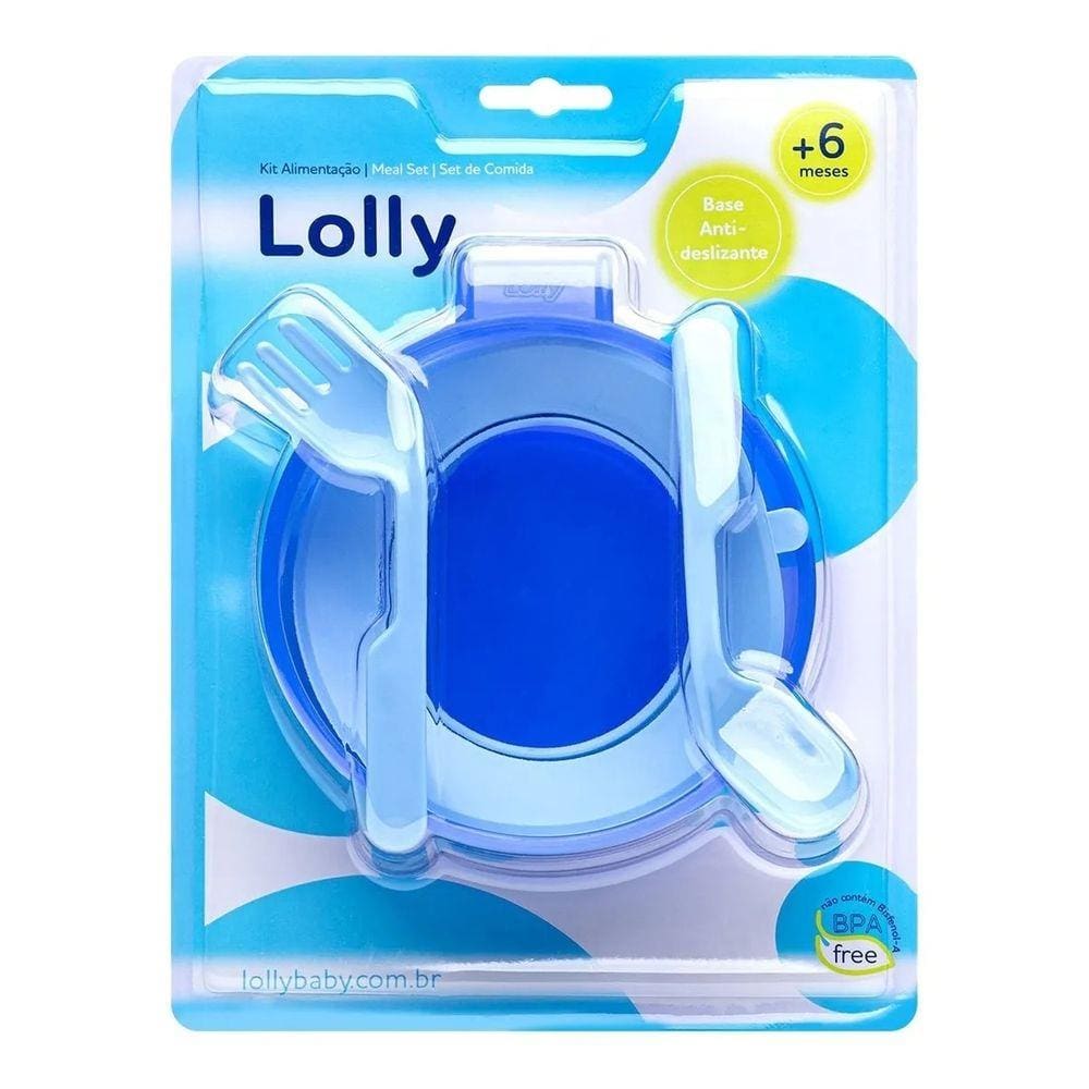 Kit Alimentação Anti-Deslizante 6m+ Azul Lolly 7130-01-M
