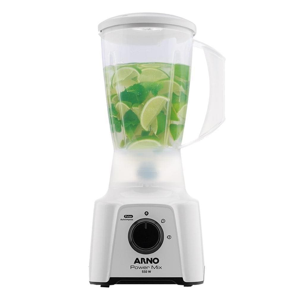 Liquidificador Arno Power Mix LQ12 Copo de Plástico 2 Velocidades + Pulsar 550W Branco