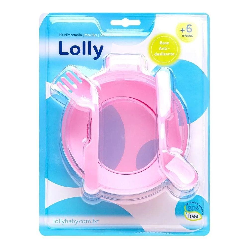 Kit Alimentação Anti-Deslizante 6m+ Rosa Lolly 7130-01-F