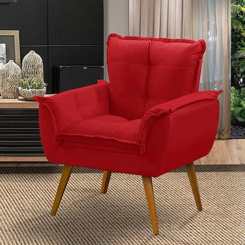 imagem-Poltrona Decorativa Opala Vermelho