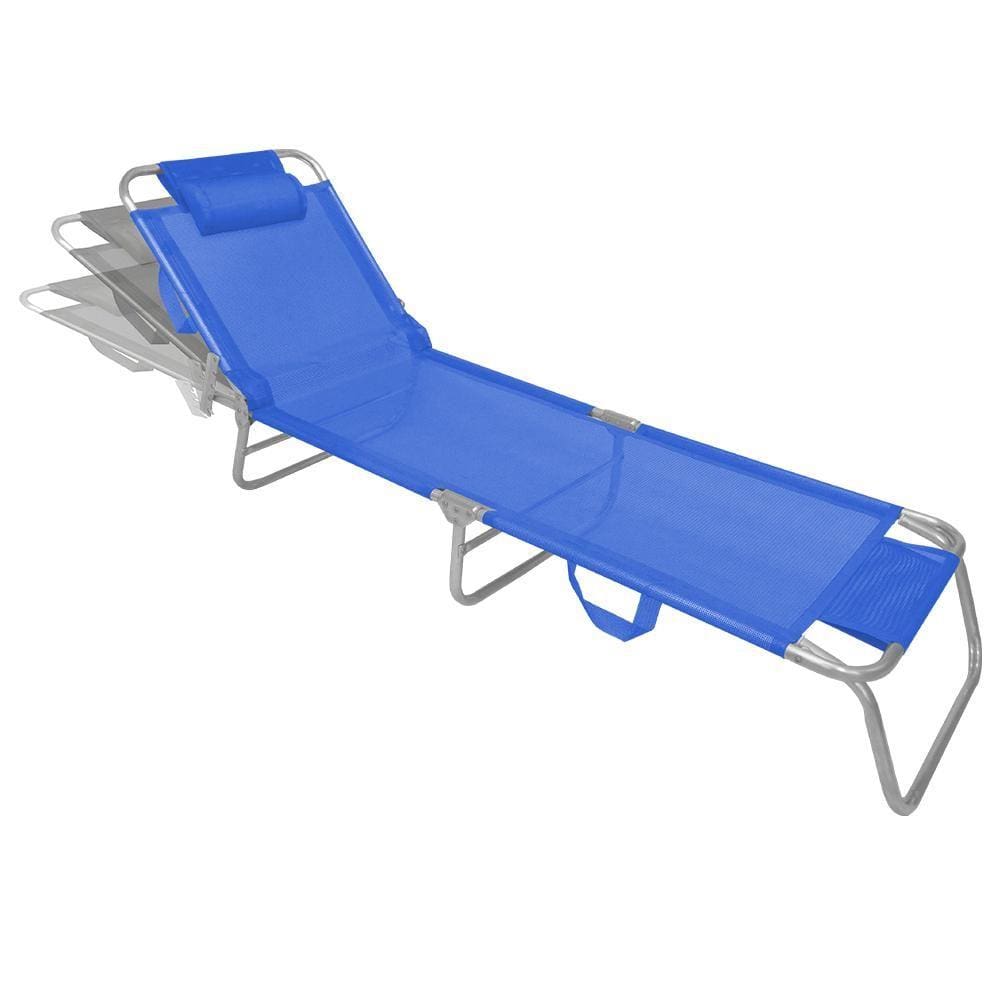 Espreguiçadeira de Alumínio Slim Azul Zaka 100 KG