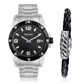 Relógio Magnum Sports MA33399P Pulseira de Couro Preto