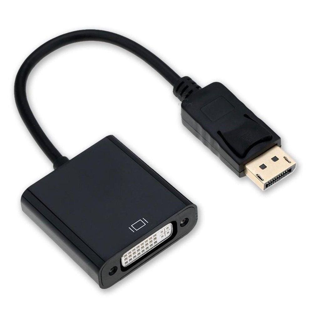 Cabo Conversor Displayport Macho X DVI-I 24+5 Fêmea Dual Link Preto JC-CB-DDVI