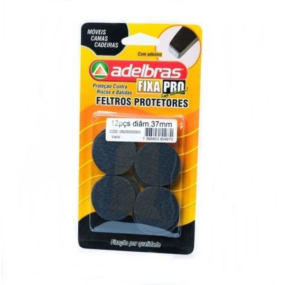 Feltro Grande Redondo 37 Mm 12 Peças Com Adesivo