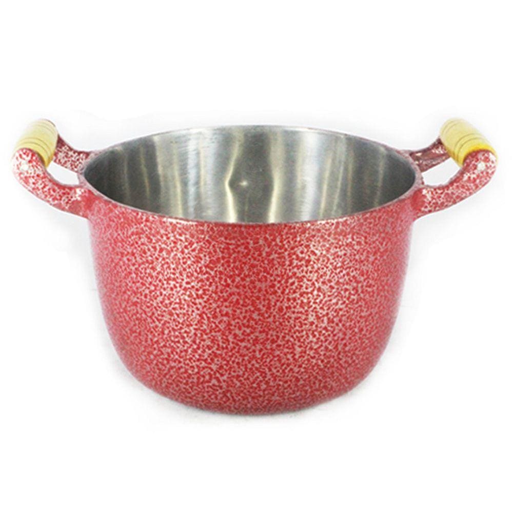 Caldeirão Alumínio Fundido Craqueado Alça De Madeira 16cm