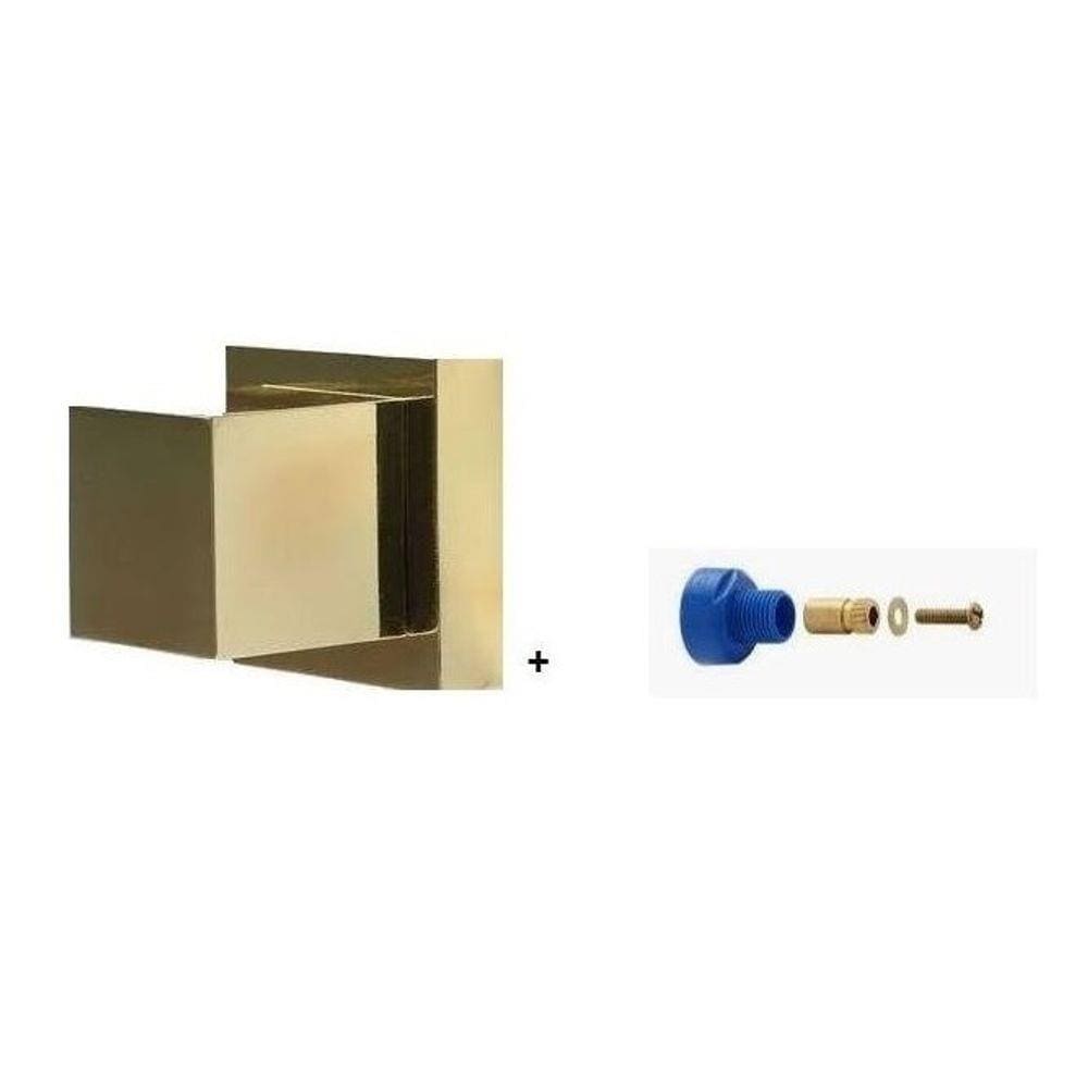 Acabamento P/ Registro Quadrado Dourado Brilhante Conv Docol