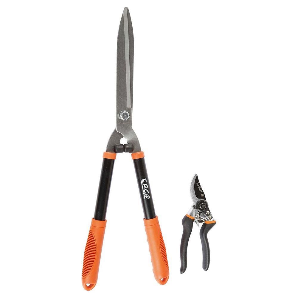 Kit Tesoura Poda Grama 2 Peças, Preto/Laranja