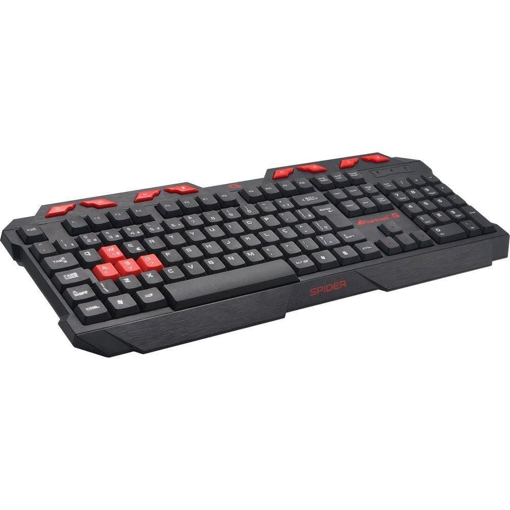 Teclado Gamer Spider Gk706 Preto/Vermelho Fortrek Multimídia
