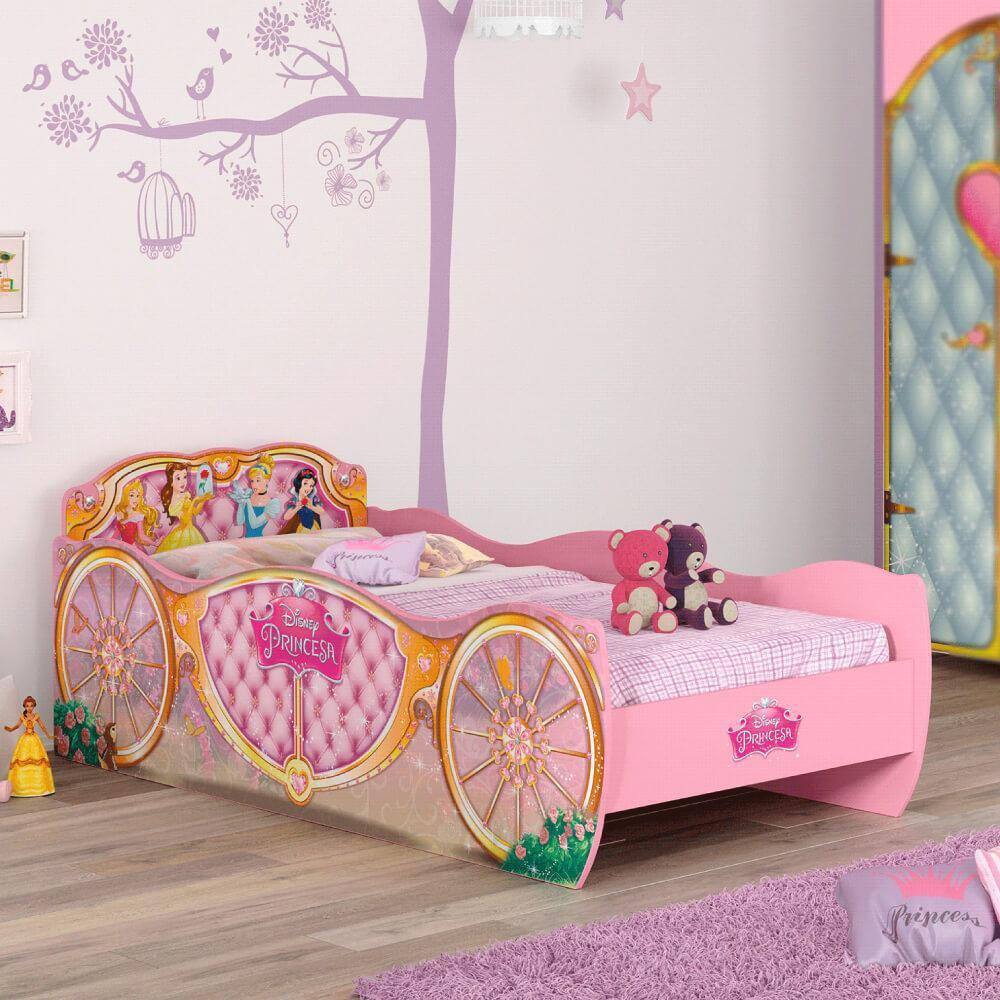 Cama Carruagem Barbie Star Rosa