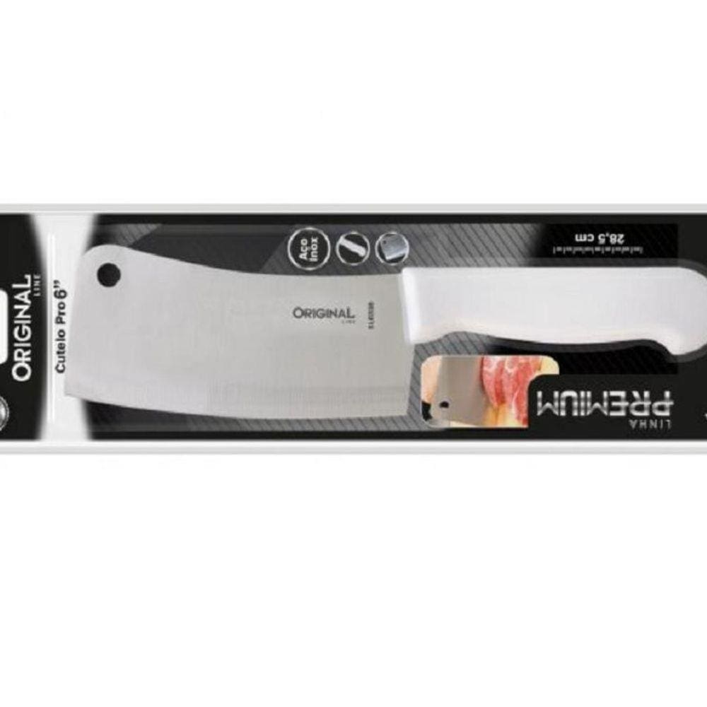 Faca Fação Cutelo Açougueiro Cozinha Profissional Aço Inox 6