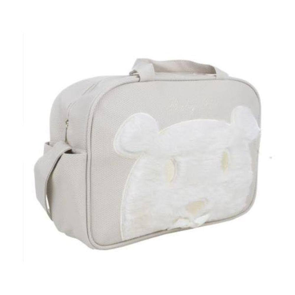 off white furry bolsa