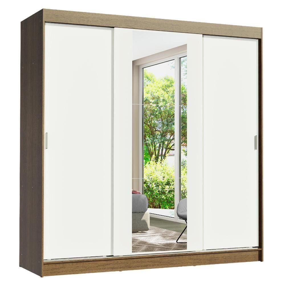 Guarda-roupa Casal Reno 3 Portas de Correr Espelho Madesa
