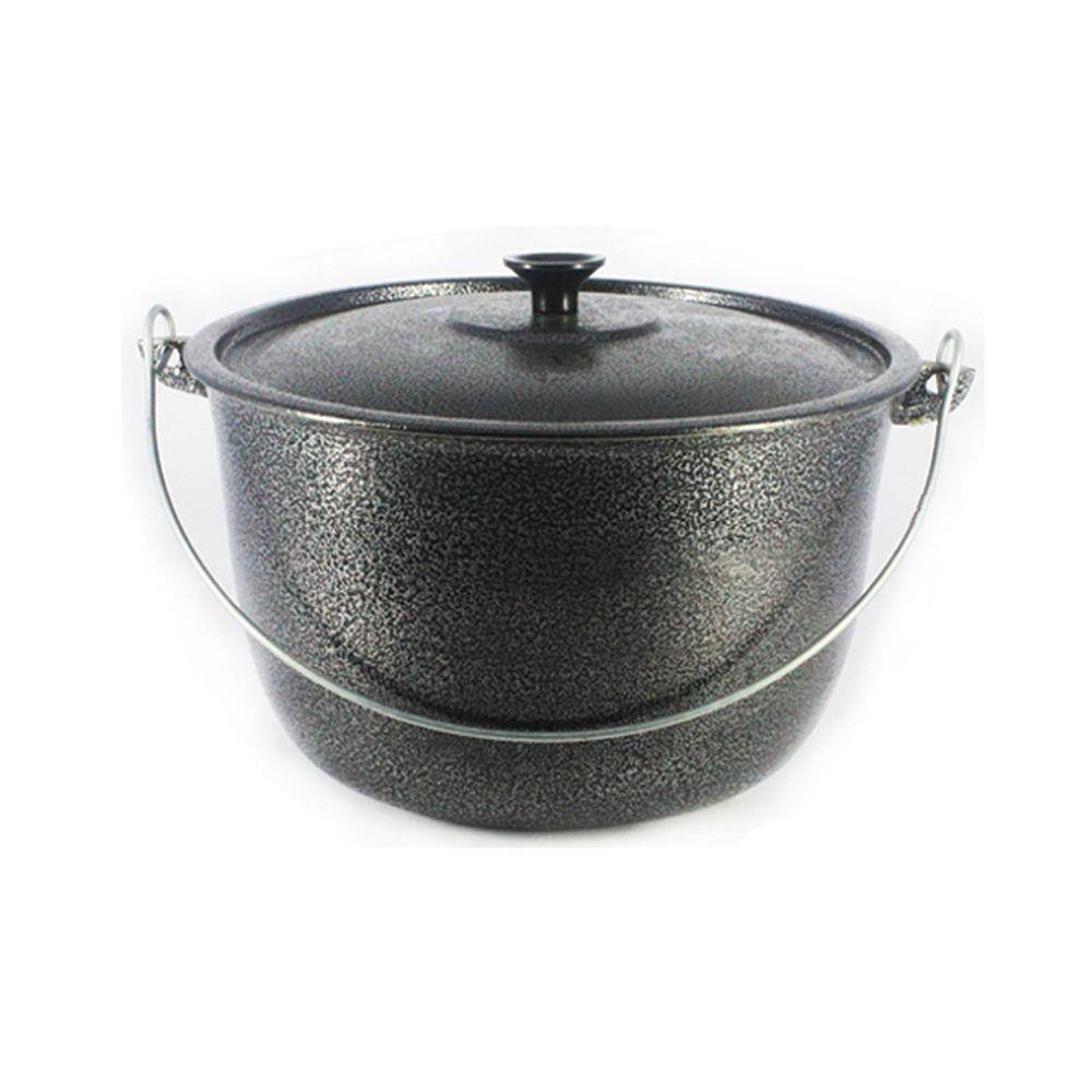 Caldeirão Alumínio Fundido Craqueado Alça Galvanizada 12cm