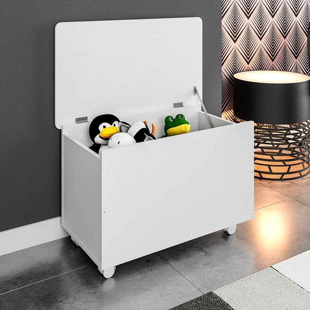 Baú Para Quarto Infantil Com Rodízios Meu Fofinho - Branco