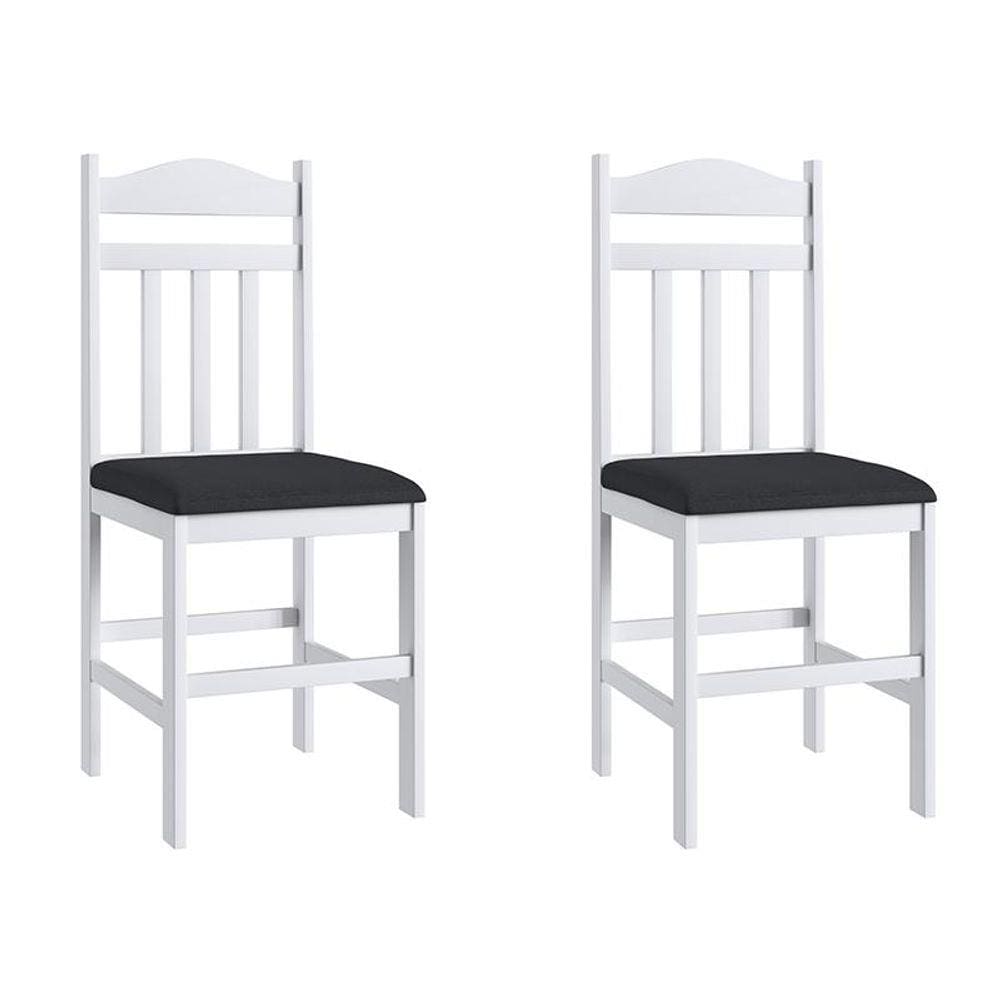 Conjunto 2 Cadeiras Madeira E Tecido Corino 200 - Branco