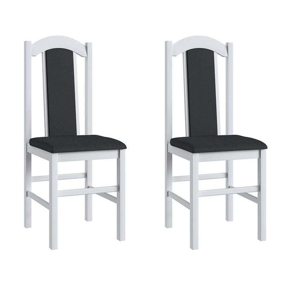 Conjunto 2 Cadeiras Madeira E Tecido Corino 500 - Branco
