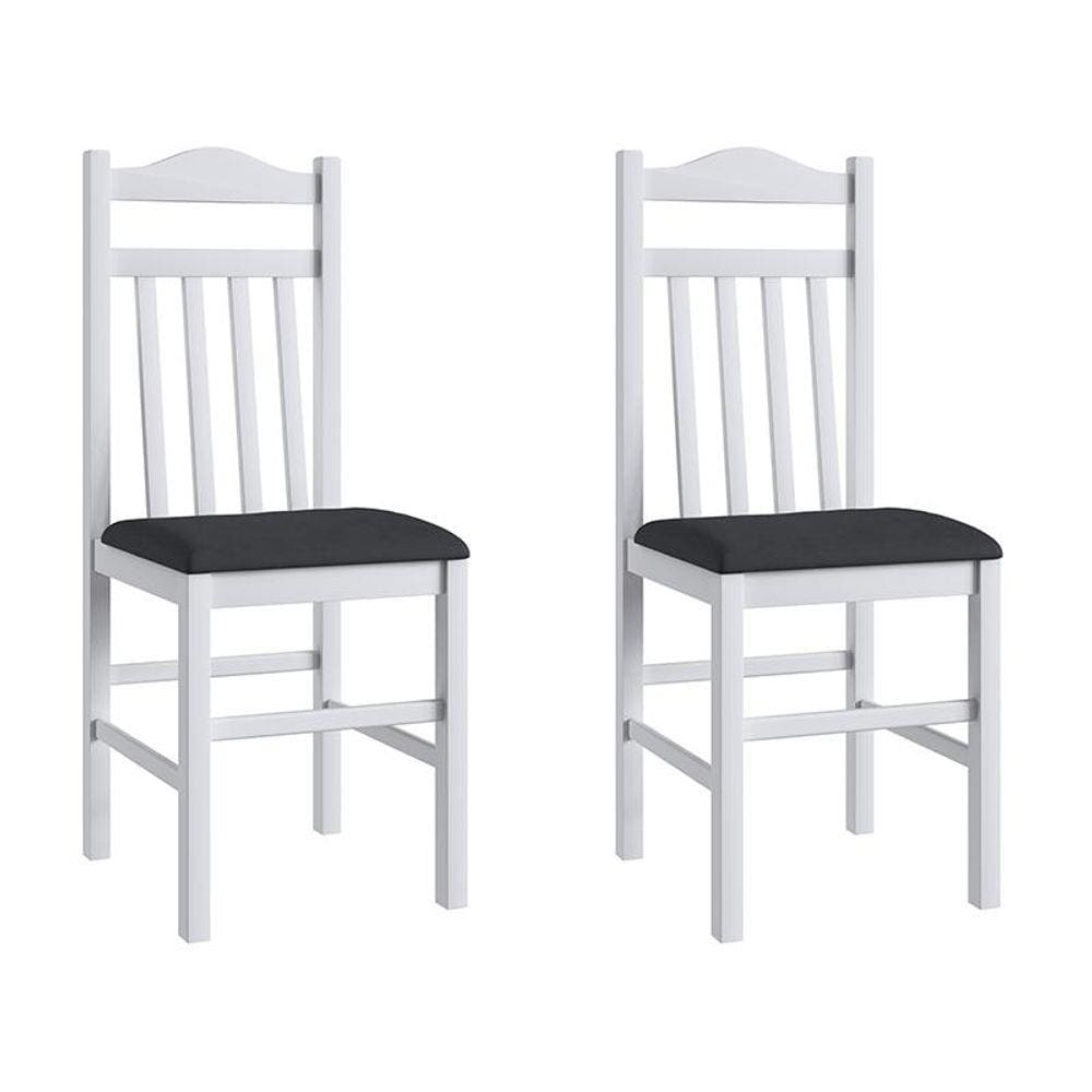 Conjunto 2 Cadeiras Madeira E Tecido Corino 300 - Branco