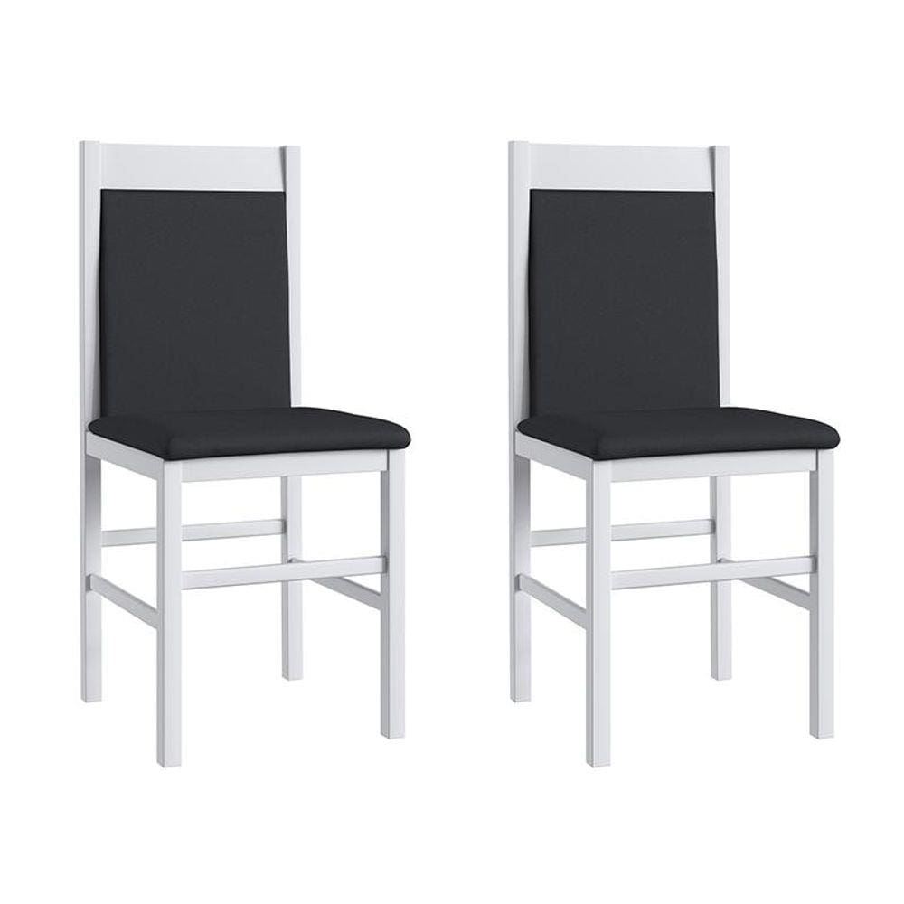 Conjunto 2 Cadeiras Madeira E Tecido Corino 600 - Branco