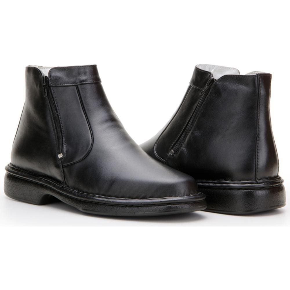 Bota Capelli Boots Anti Estresse em Couro com Zíper Lateral Masculina