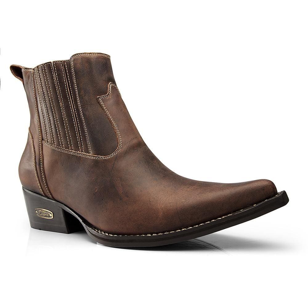 Bota Texana Country Capelli Boots em Couro Cano Curto Masculina