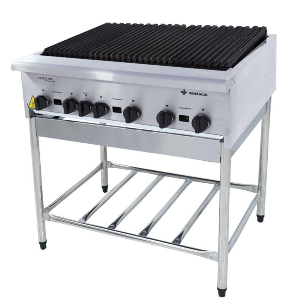 Char broiler a Gás 90 cm Profissional com Pés Venâncio CGGP90