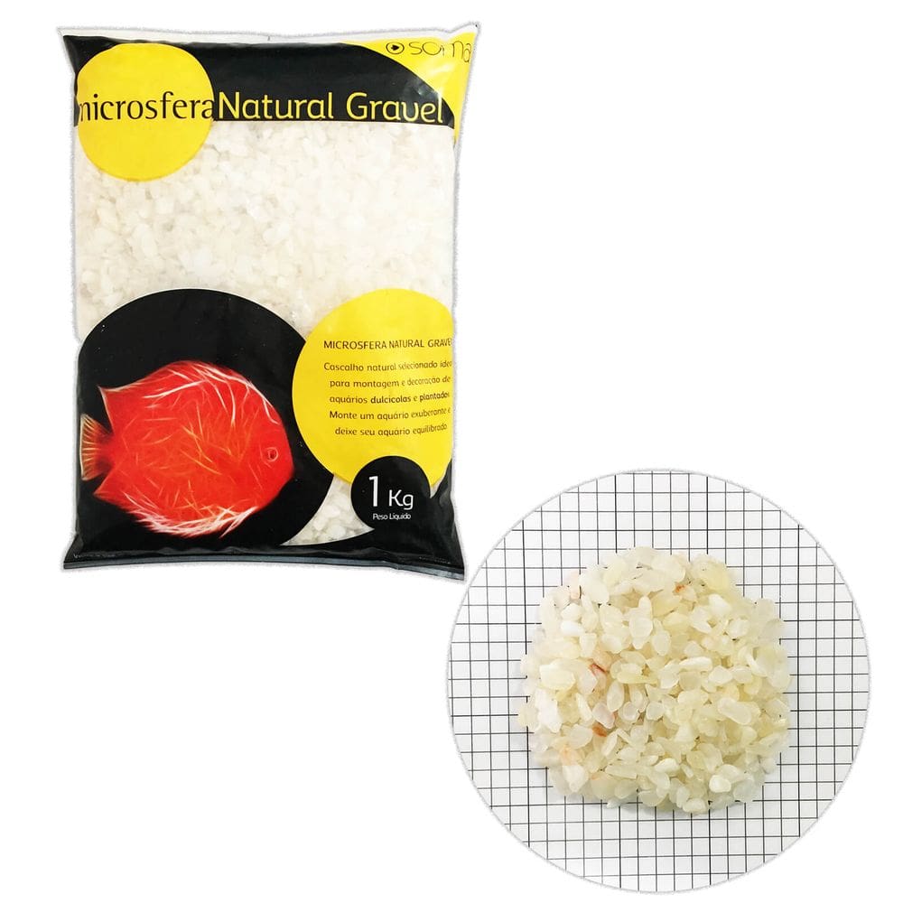 Substrato SOMA Natural Gravel Diamond White 1Kg 4-6mm Branco