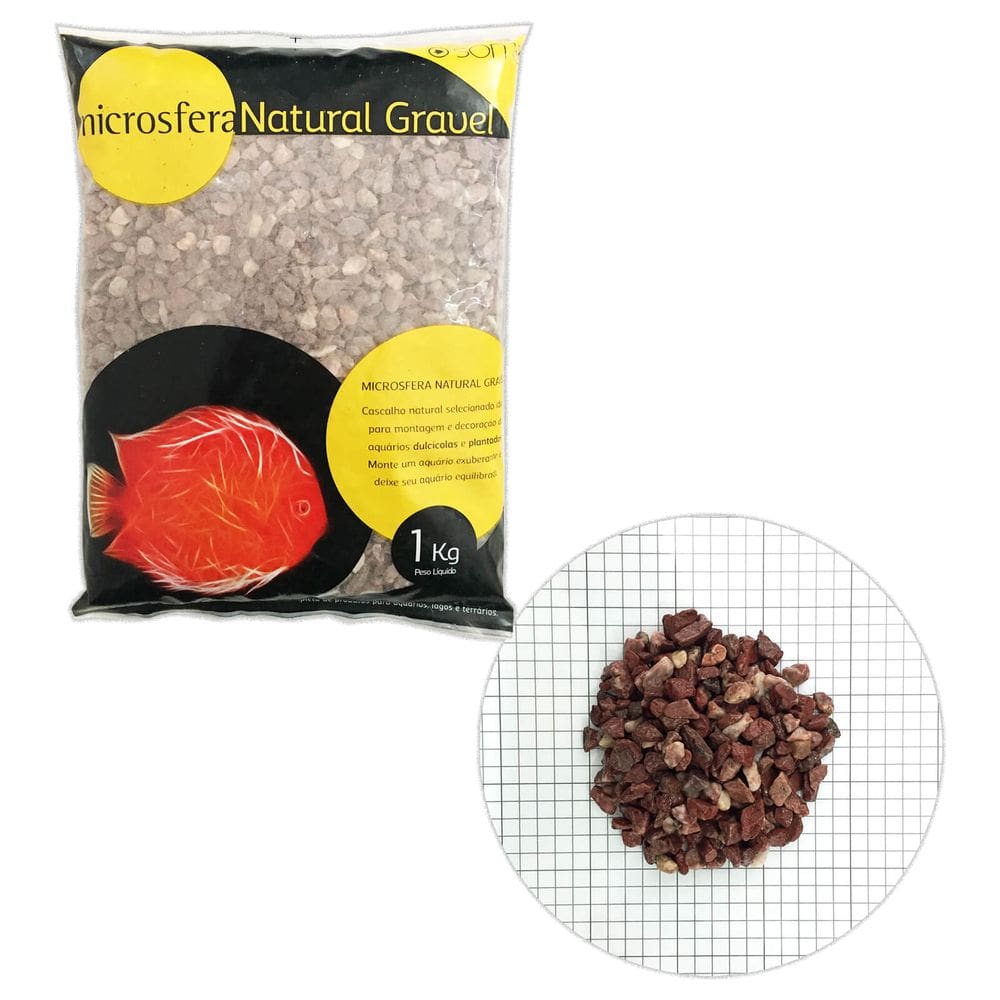 Substrato SOMA Natural Gravel Blood Red 1Kg 3-4mm Vermelho