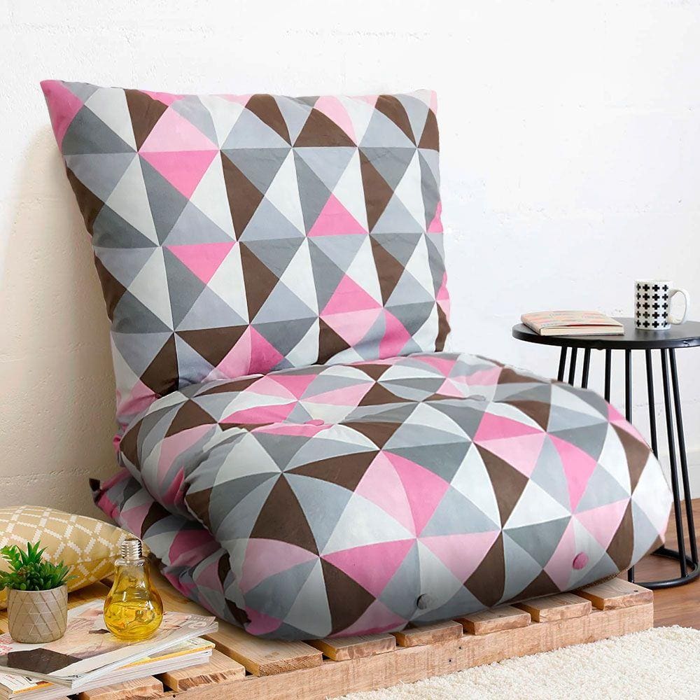 Futon Dobrável de Espuma Solteiro Rosa