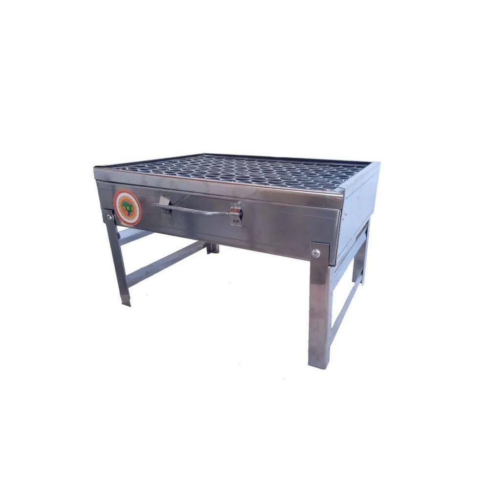 Churrasqueira Malinha Portátil Inox Com Grelha Galvanizada 22x35x13cm