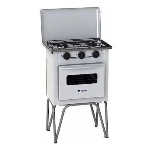 imagem-Fogão Portátil Gemmini 2 Bocas Venax - C/ Tampa De Metal - Branco - Gás - Bivolt