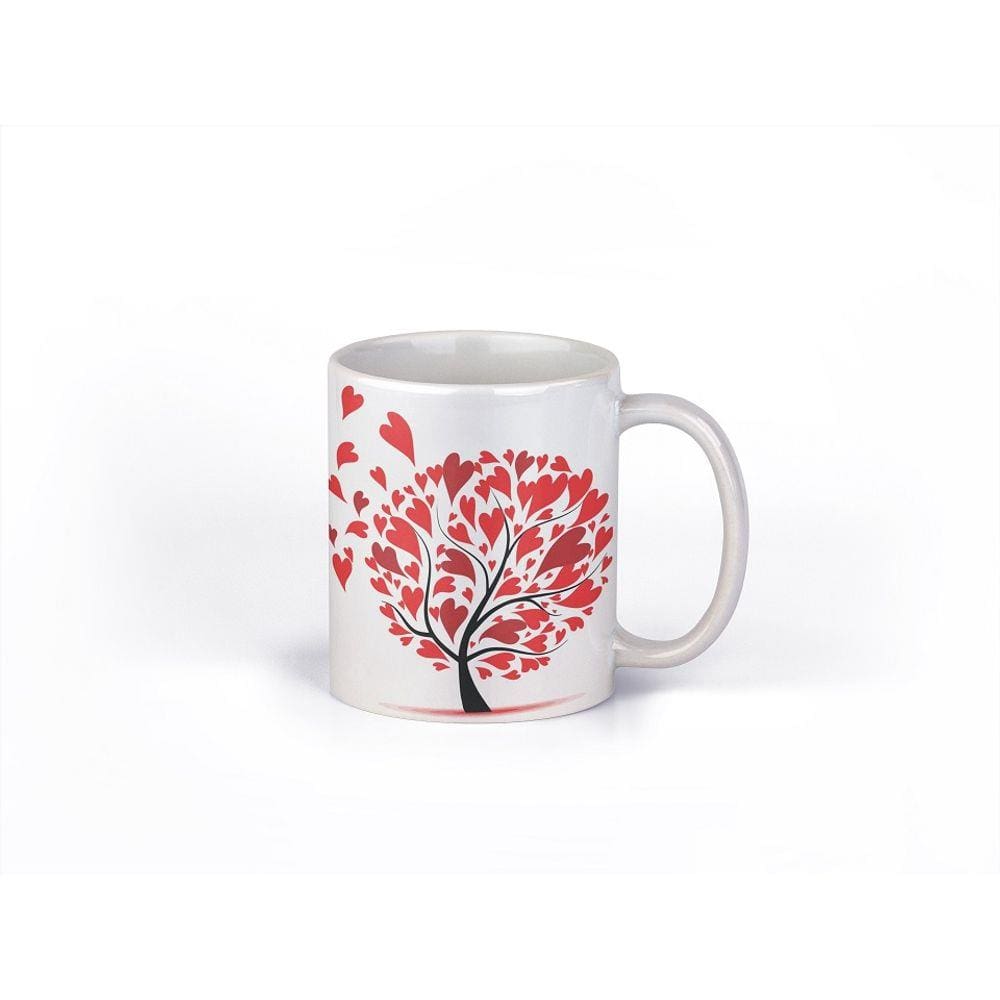 Caneca ECF Árvore do Amor Branca Porcelana 325ml
