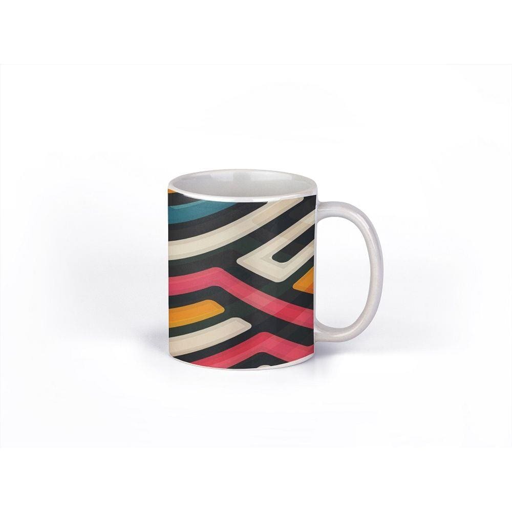 Caneca ECF Labirinto Branca Porcelana 325ml