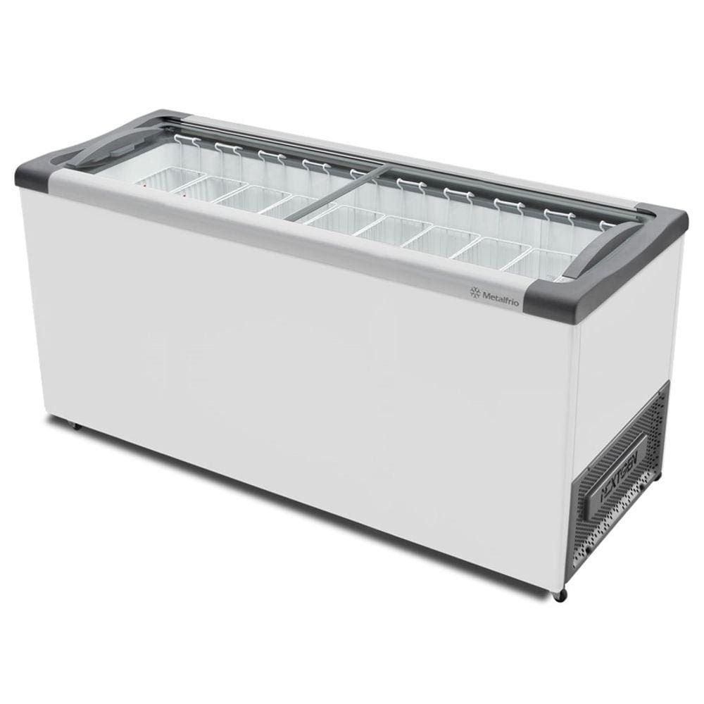 Freezer Expositor Horizontal Congelados Tampa Vidro 404 Litros NF55 - Metalfrio 127V
