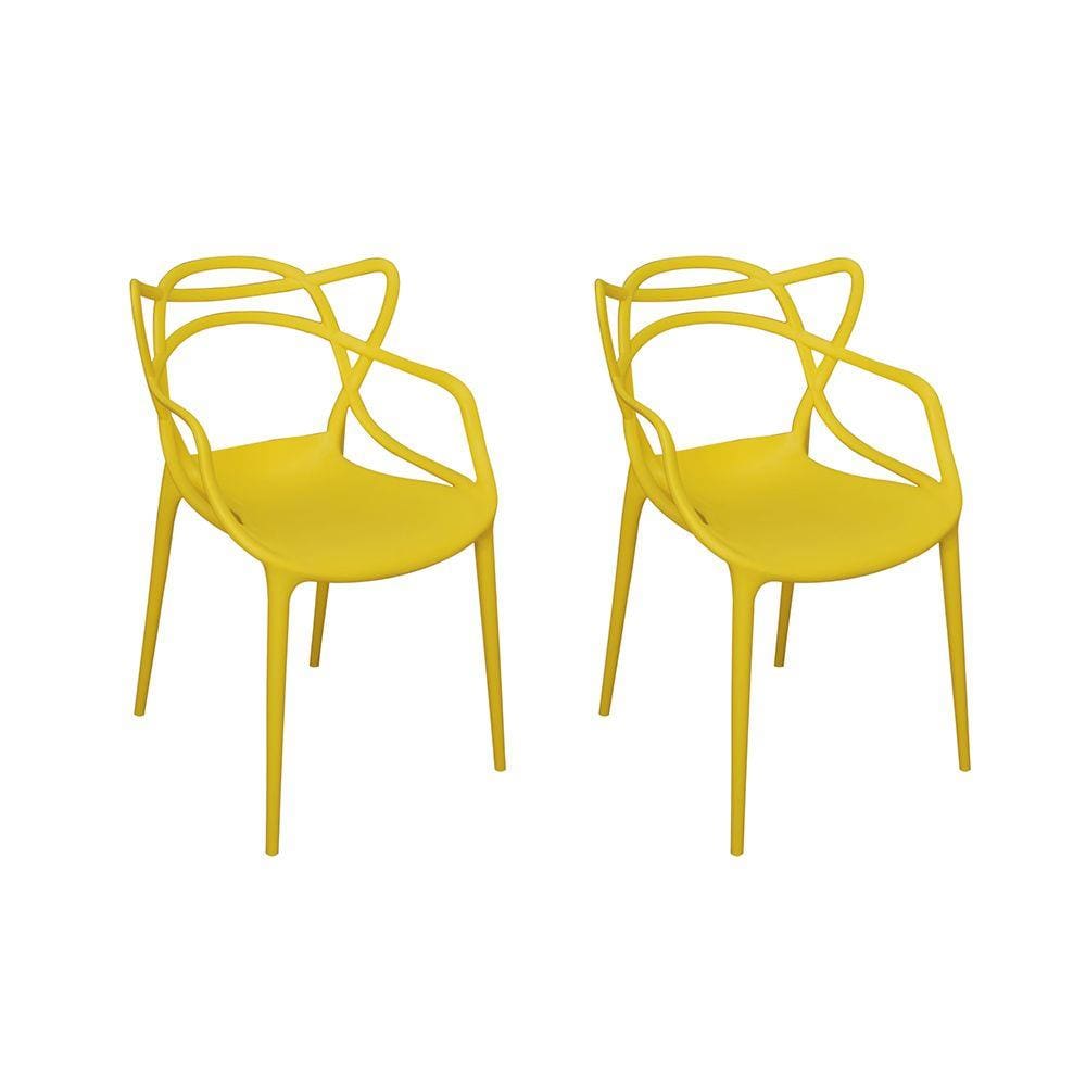 Conjunto com 2 Cadeiras Allegra - Amarelo