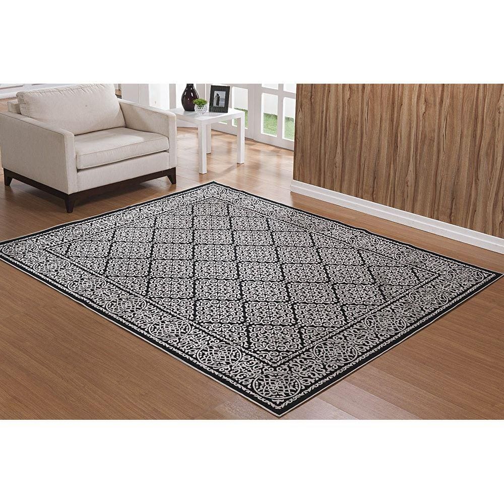 Tapete Belga Prime - 1,00m x 1,40m - Desenho 003 - Preto - Niazitex