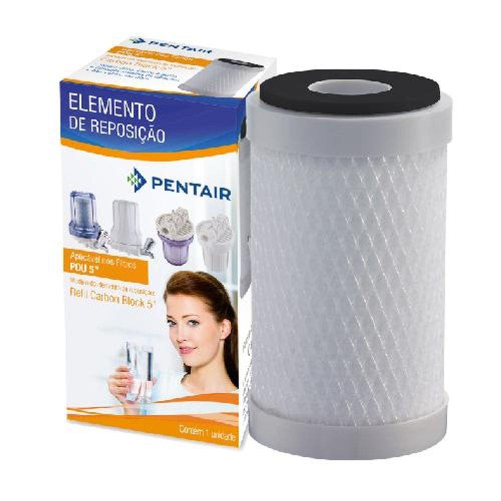 Refil Carbon Block p/ Purificadores 5" 5M - Pentair