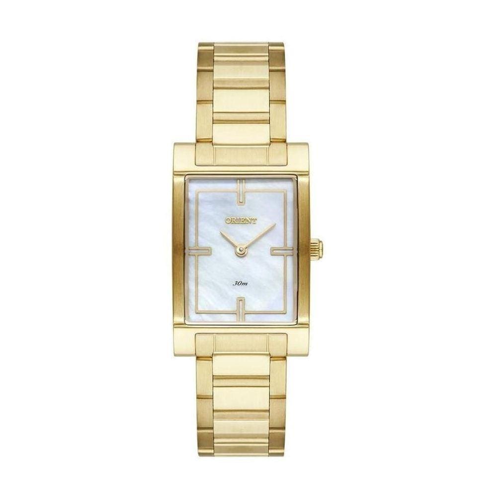 Relógio Orient Feminino Quadrado Dourado Lgss0056 B1Kx