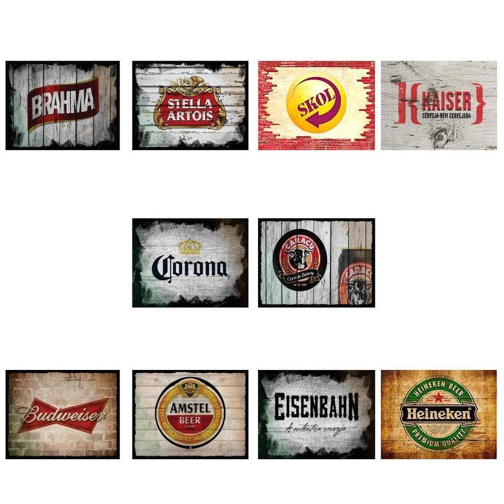 Kit 10 Placas Decorativas Tema Cerveja Beer 19X28Cm Ofertmix