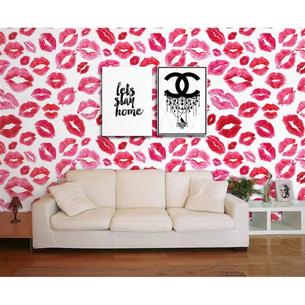 Papel de Parede Infantil Beijos (Folha Med. 300X90 Cm)