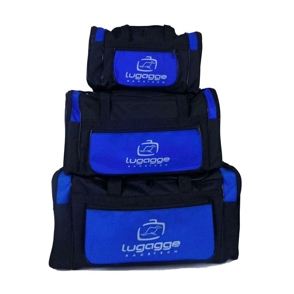 Kit Bolsa mala sacola de viagem 3 tamanhos bolso Azul