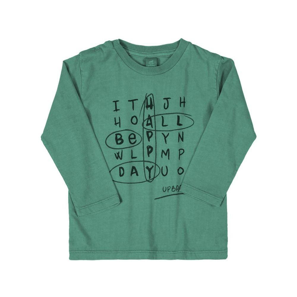 Camiseta Bebê Manga Longa Verde Absinto Up Baby