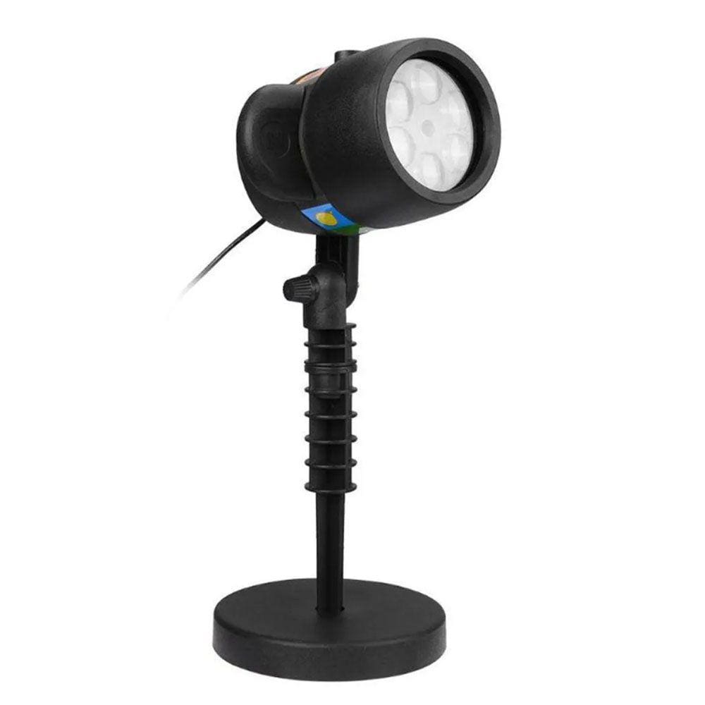 Projetor Led Holografico Luz Natal Natalino USB ou Tomada 12 Slides Jardim Casa Festa