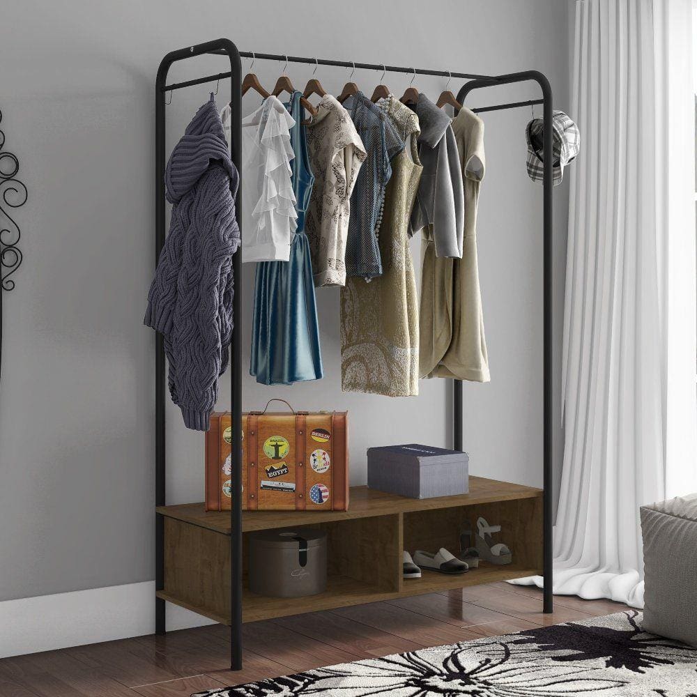 Guarda Roupa Solteiro Closet Cabideiro Milão Artefamol