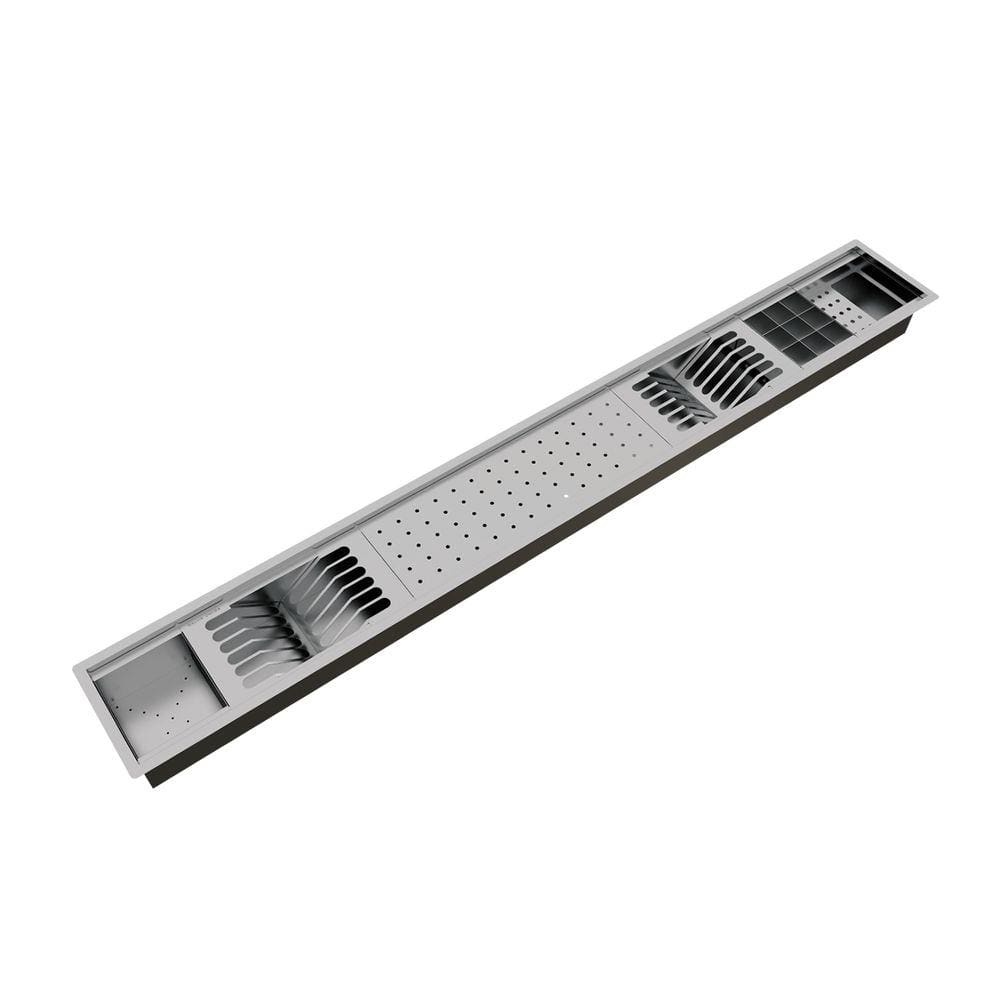 Calha Úmida Canal Equipado Escorredor Louça Inox Embutido