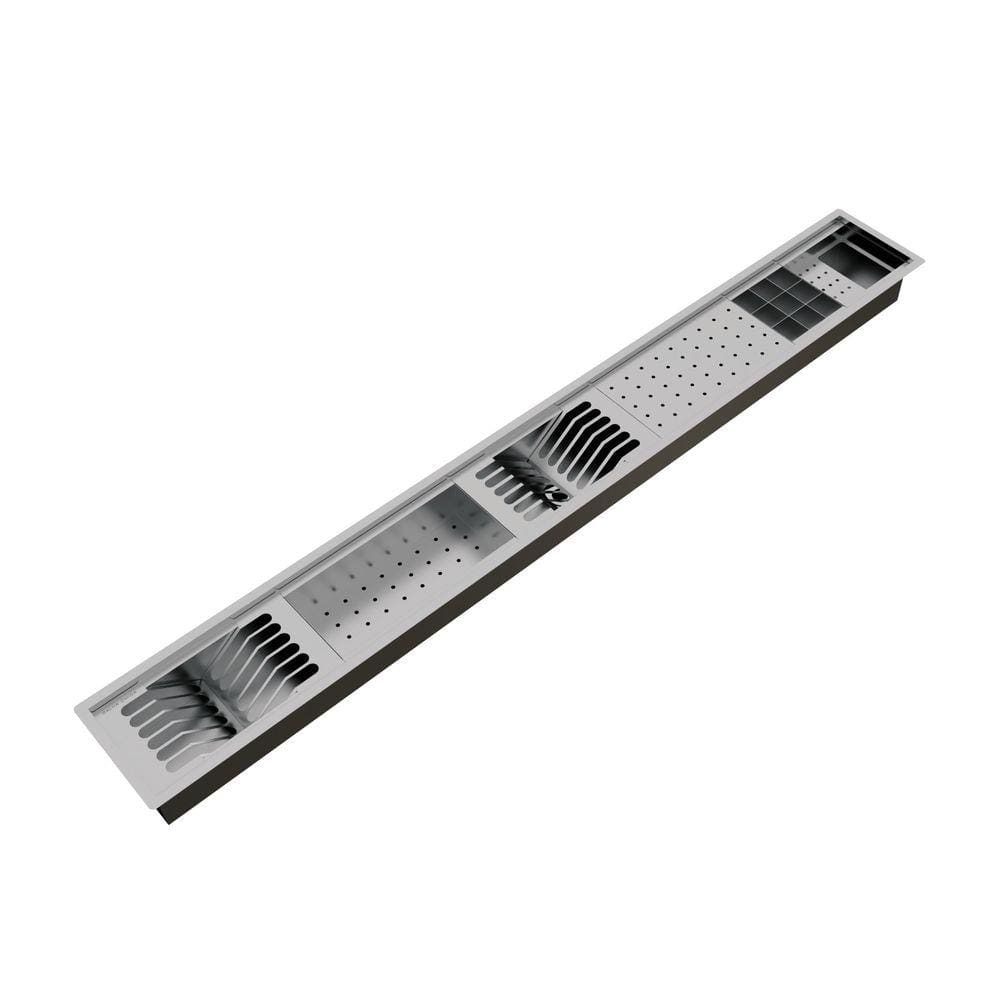 Calha Úmida Canal Organizador Equipado Escorredor Inox Embutido