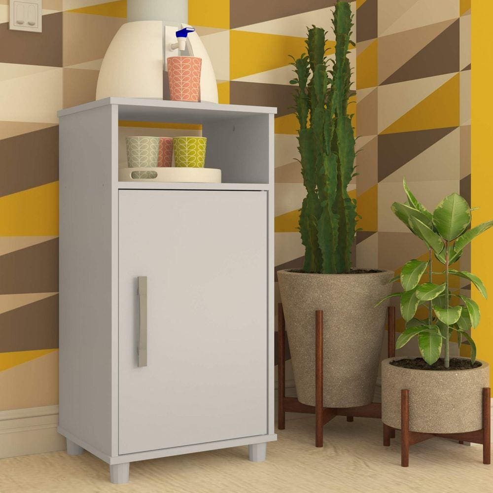 Balcão Multiuso 1 Porta e Nicho Nova Mobile Branco