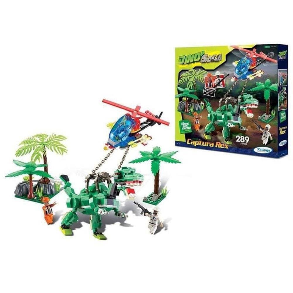 Blocos de Montar Dinossauro Saga Rex Dominado 70 peças Xalingo - xalingo