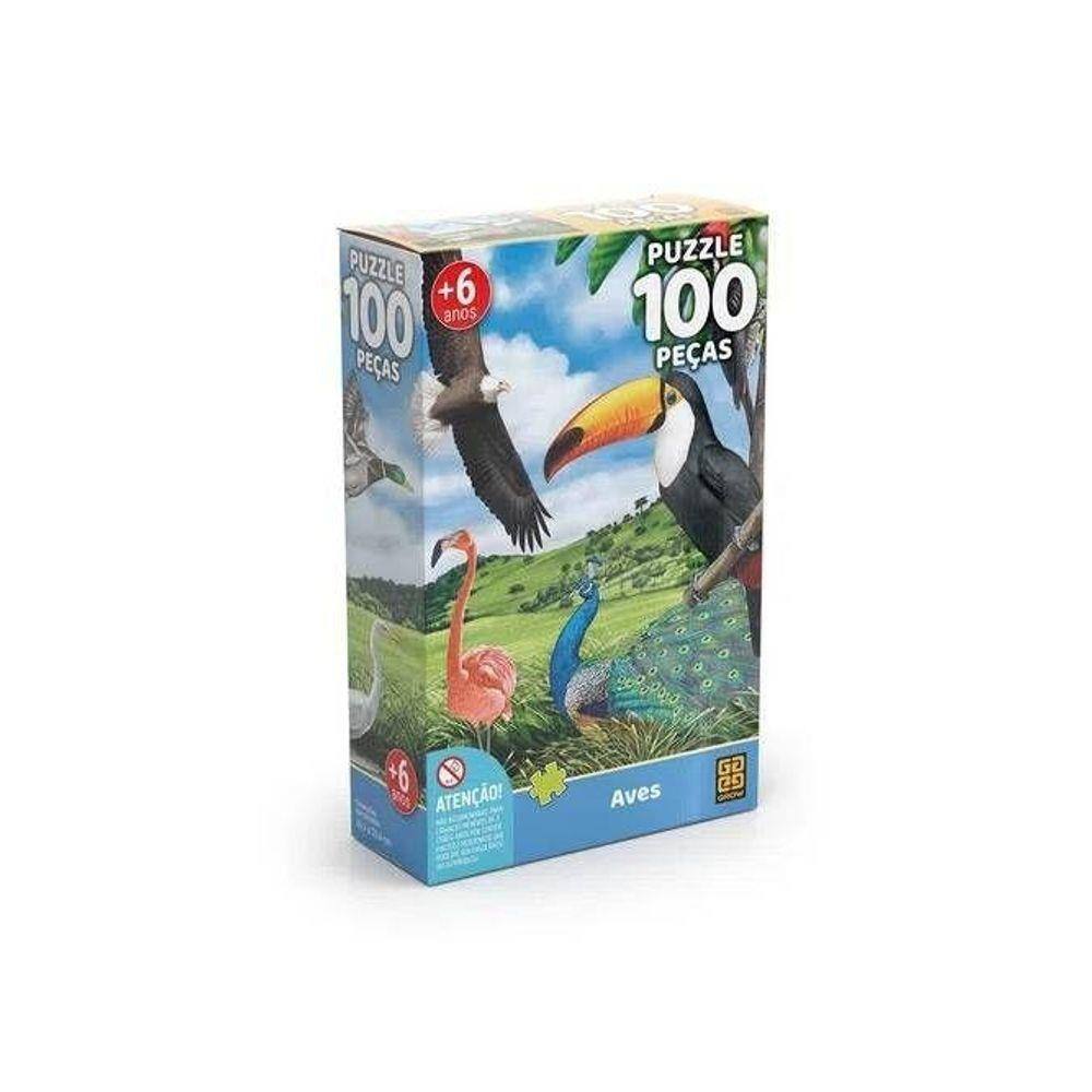 Jogo Puzzle 100 Pçs Quebra Cabeça Infantil Lol com Lente Mágica